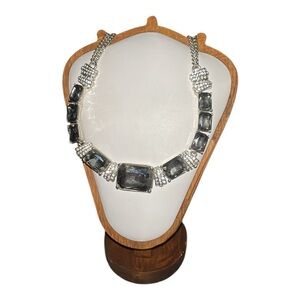 White House Black Market rhinestone statement necklace
